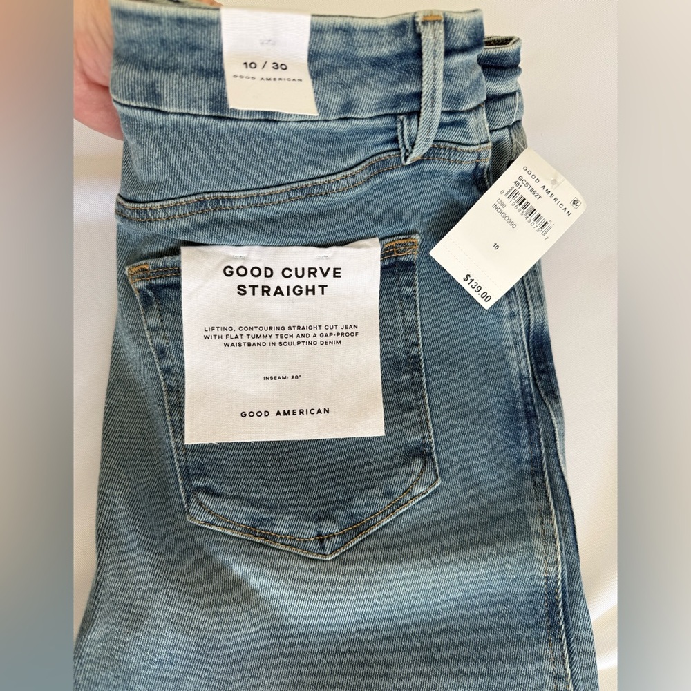 Good American Light Blue Straight Leg Jeans